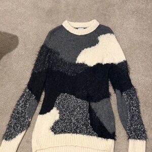 Women's Zara Colorblock Sweater - Black, Gray, Cream